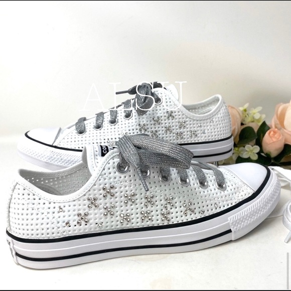 Converse & Swarovski Ctas Low Top Canvas White - Picture 6 of 8